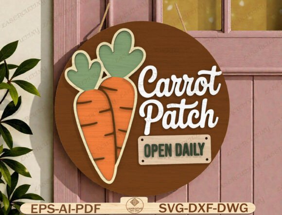 Easter Round Door Hanger Laser Cut File