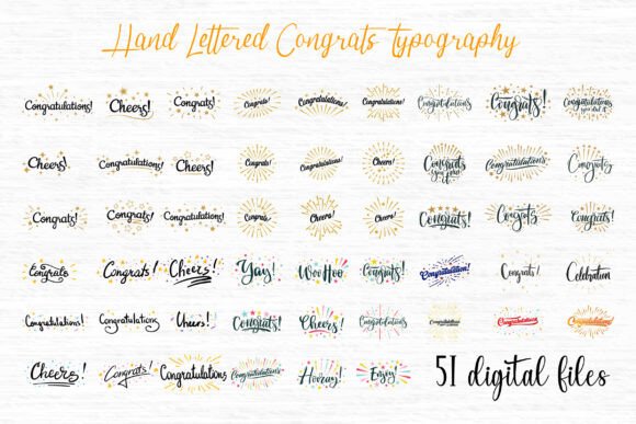 Hand Lettered Congrats Typography SVG