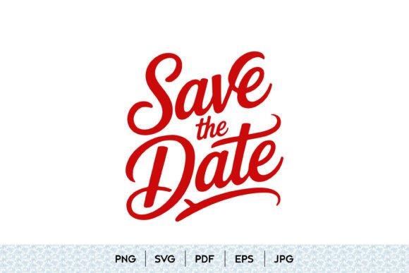 Save the Date Hand Lettering Typography for Marketing and Branding